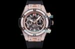 Swiss HUB1242 Hublot Replica Big Bang Watch Diamond Watch - Rose Gold Case Black Band